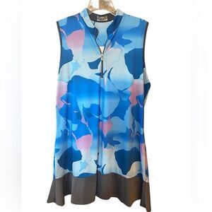 Callaway Sz XL Blue Geometric Print Opti-Dry Sporty Pickleball Golf Casual Dress